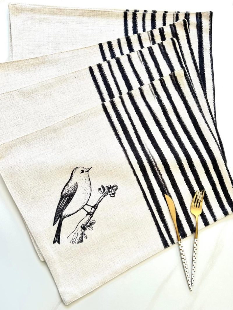 Set 6 individuales Pajarito Negro