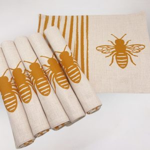 Set 6 individuales Abeja Mostaza